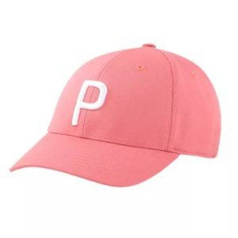 New PUMA Golf Pony P Stretch Fit Adjustable Women's Cap One Size Pink White